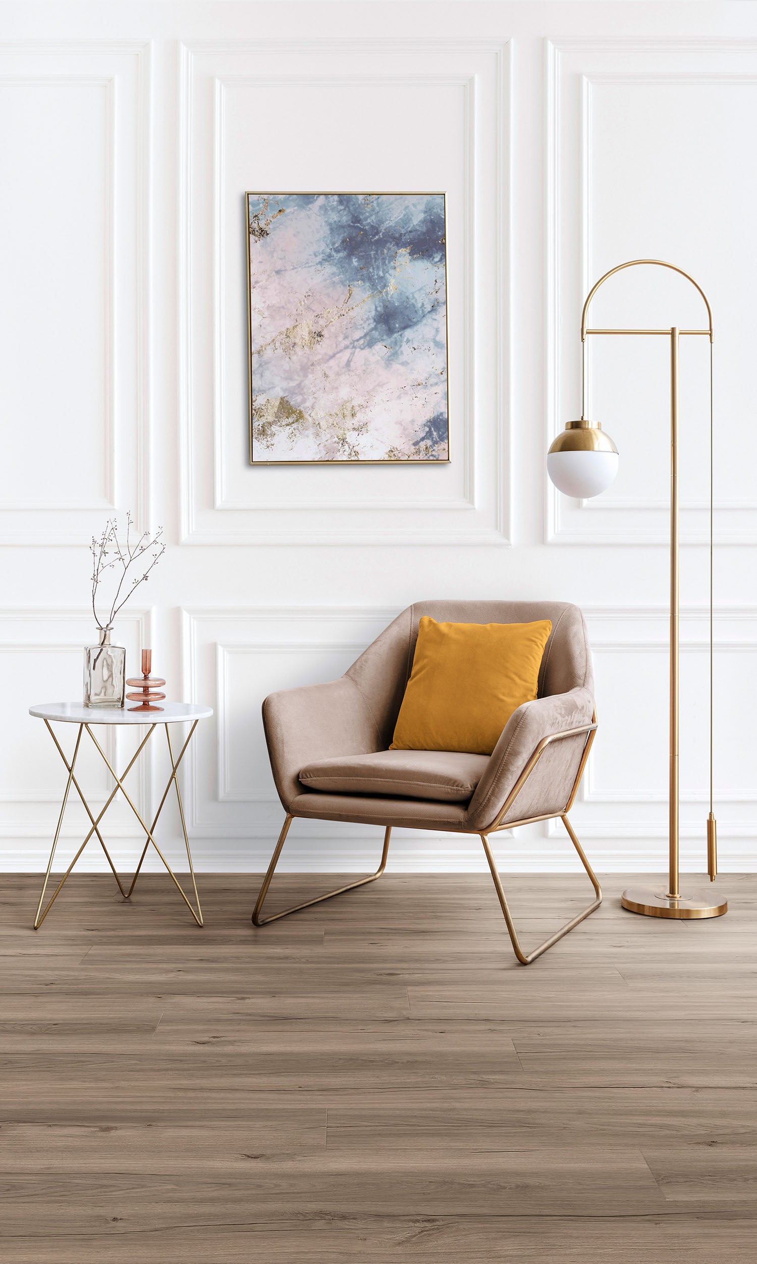 TreeFloor Enia Sorex Plank Flooring Oak Living Grey PVC Dryback