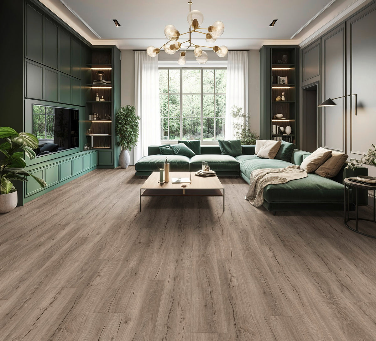 TreeFloor Enia Sorex Plank Flooring Oak Living Grey PVC Dryback